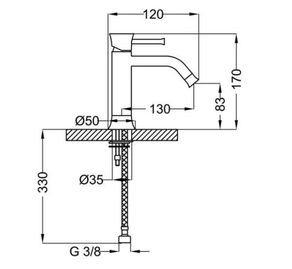 Смеситель для раковины Cezares Positano POSITANO-LSM1-01-W0