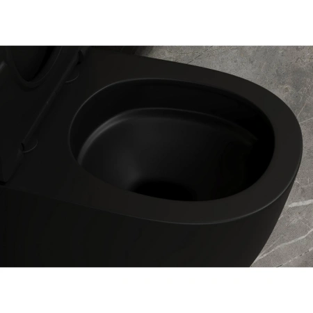 Унитаз ABBER Bequem AC1111TMB приставной черный матовый, безободковый