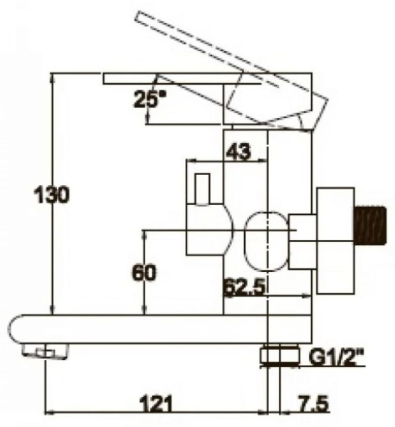 Смеситель для ванны с душем KAISER Arena (33022)