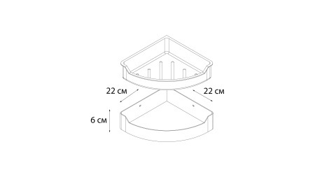 Полка FIXSEN Hotel угловая одноэтажная с пластиковой вставкой FX-31003D