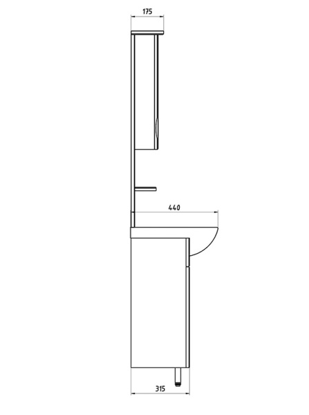 Зеркальный шкаф (67х106)   ASB-Mebel  Мессина 70 9887