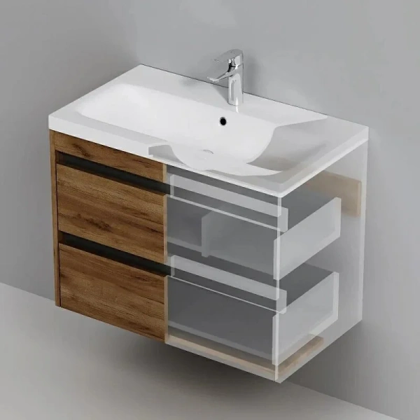 Тумба без раковины 75 см Am.Pm Pulse M91FHX0752OF дерево текстурированное