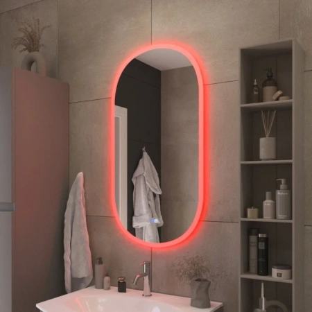 Зеркало c RGB подсветкой (55х105) Cezares CZR-SPC-ELS-550-1050-RGB-TCH