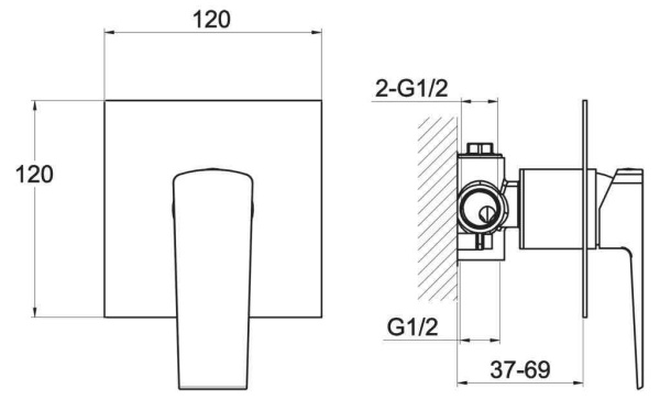 Встраиваемый смеситель лоя душа BelBagno ARLIE ARL-BDM-CRM