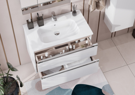 Тумба под раковину Roca The Gap 80 белый глянец 2 ящика A857399806