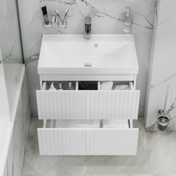Тумба под раковину Санта Юпитер 700366 белый глянец,  без раковины