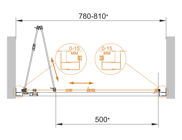 Душевая дверь (80х190) CEZARES ECO ECO-O-BS-80-C-Cr