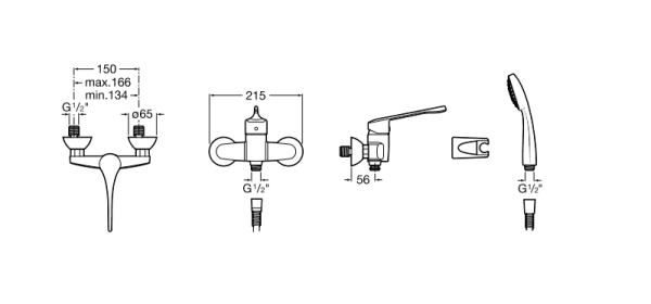 Смеситель для душа Roca Victoria Pro A5A2023C02