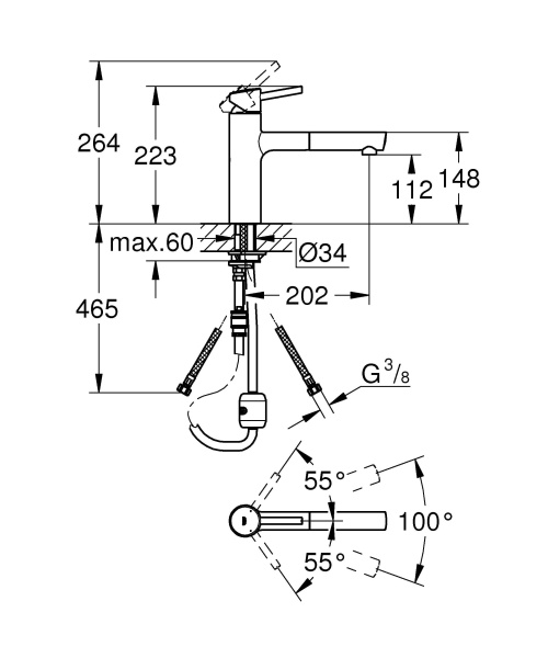 Смеситель для кухни однорычажный Grohe Concetto 31129 DC1 (31129DC1) суперсталь