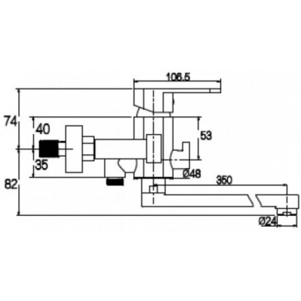 Смеситель для ванны KAISER Sonat (34155)