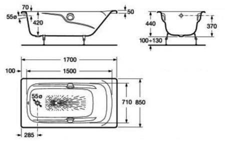 Чугунная ванна Roca Ming (170x85)