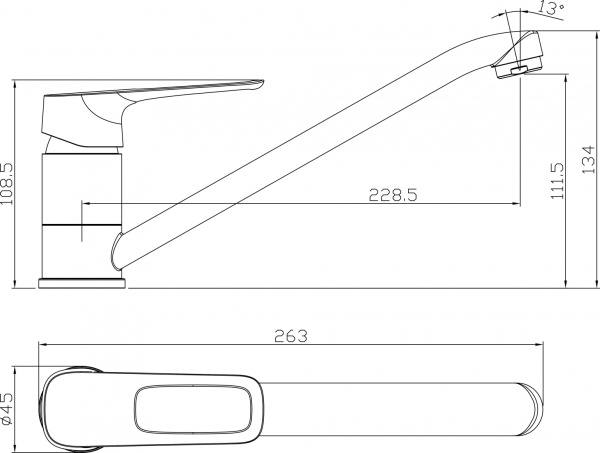 Смеситель для кухни Rossinka (RS46-21)