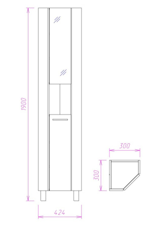 Пенал напольный Onika Дюна 30 403036