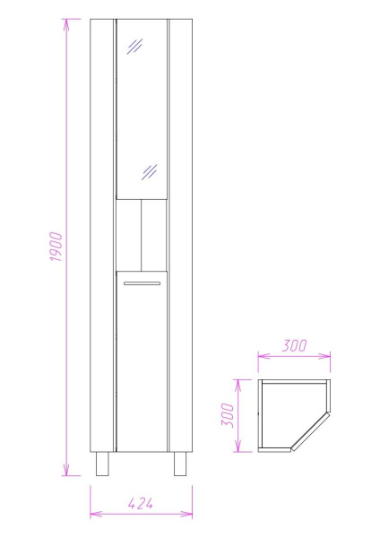 Пенал напольный Onika Дюна 30 403036