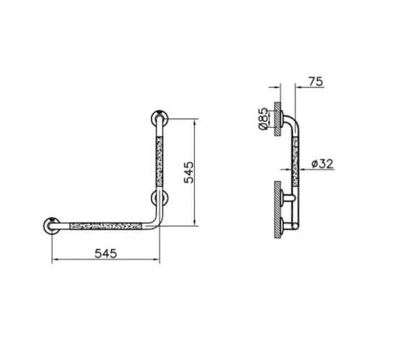 Поручень опорный Vitra Arkitekta A44467, хром 