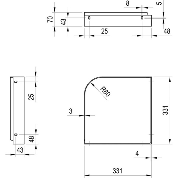 Кронштейн для раковины Ravak Yard 450 C X01780 Кронштейн для раковины Ravak Yard 450 C X01780