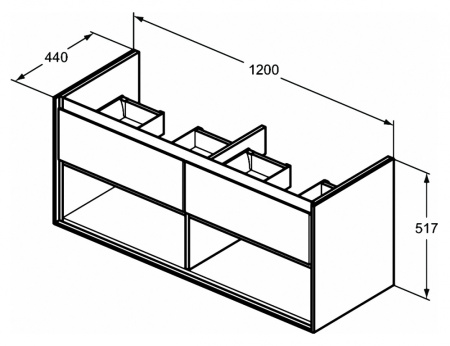 Тумба под раковину Ideal Standard Connect Air 120 см E0829B2