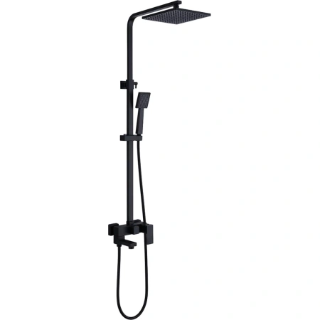 Душевая стойка ABBER Daheim AF8216BL с изливом, черная матовая