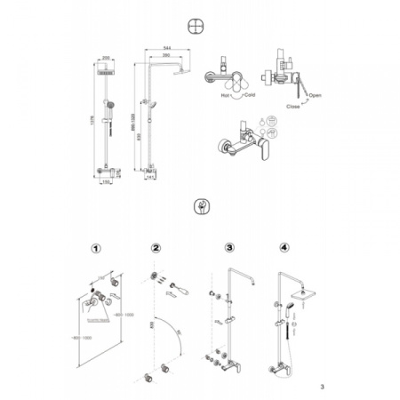 Душевая стойка Bravat Opal F9125183CP-A4-RUS