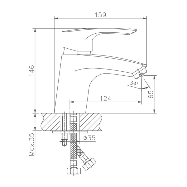 Смеситель для раковины Haiba HB1066 Смеситель для раковины Haiba HB1066