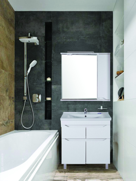 Зеркальный шкаф (80х75)   ASB-Mebel Бари 80 9601