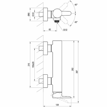 Смеситель для душа Ravak Puri PU 032.00/150 X070145