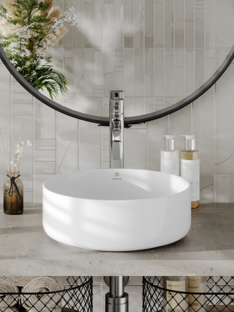 Раковина накладная (36х36) Orange  B09-360W белый глянец