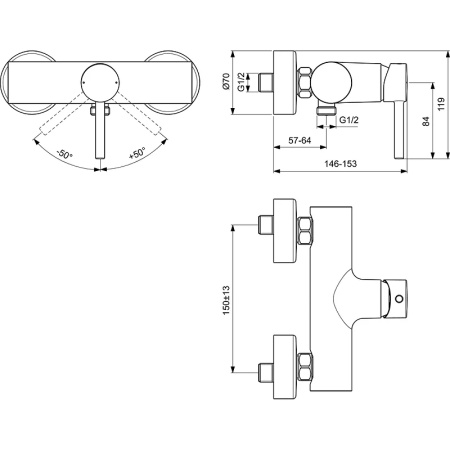 Смеситель для душа Ideal Standard Ceraline BC200AA