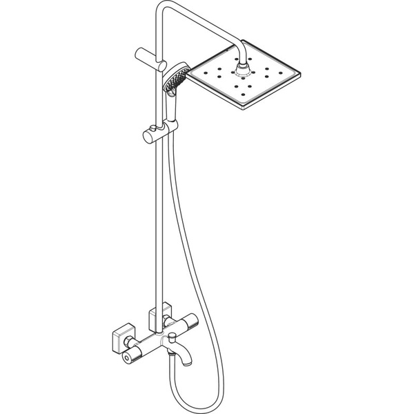 Душевая система с термостатом Hansgrohe Vernis Shape Showerpipe 230 1jet 26900670 черный матовый