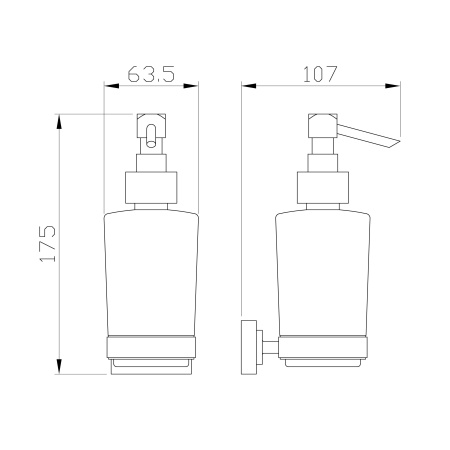 Дозатор мыла WONZON & WOGHAND FLAT, хром WW-9733