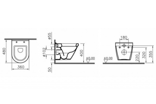Унитаз подвеной VITRA S50 5320B003-0075