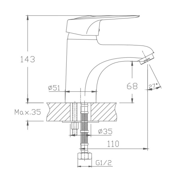 Смеситель для раковины Haiba HB1004