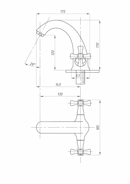 Смеситель для раковины ПСМ-Профсан  СТАНДАРТ-А PSM-712-75