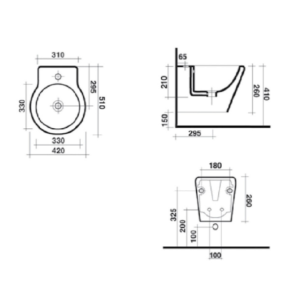 Биде подвесное CERAMICA ALA ROAD16BDSM, белый