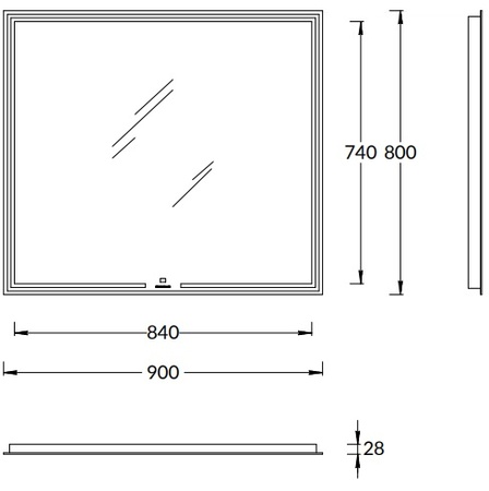 Зеркало (90х80) Kerama Marazzi Mio MIO.mi.90\WHT