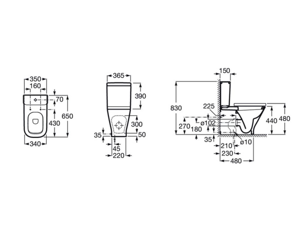 Унитаз напольный Roca The Gap  BTW 34247C00U