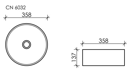 Раковина накладная (35,8х35,8) Ceramica Nova ELEMENT CN6032