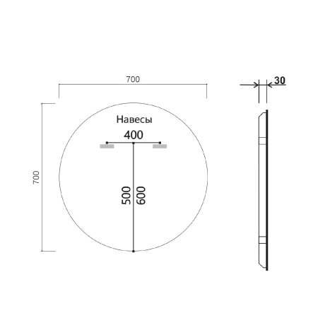 Зеркало Vincea VLM-3DE70-2 (70x70) c сенсорным выключателем и диммером, антизапотевание