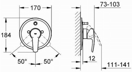 Смеситель для ванны Grohe Eurostyle 19506 001 (19506001) хром 