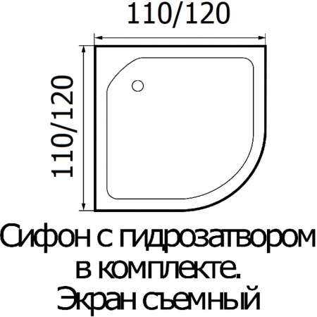 Акриловый душевой поддон (110х110) Wemor 10000005550 универсальная