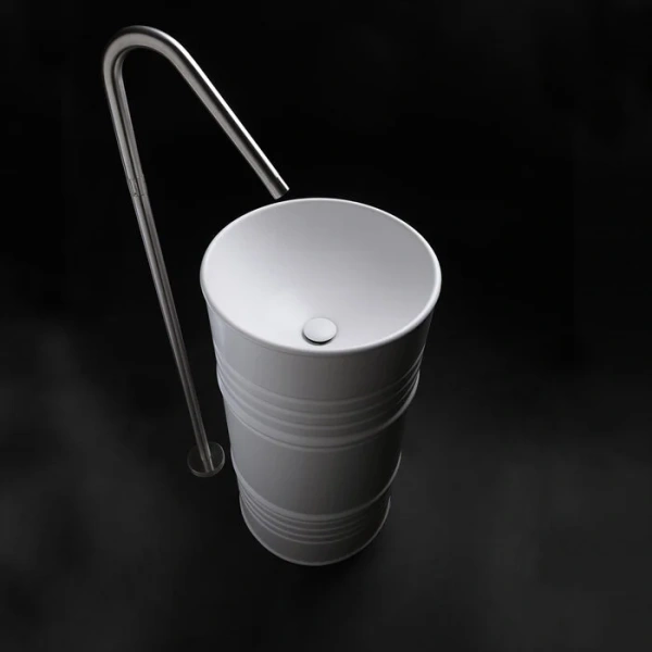 Раковина напольная Kerasan (45х45) Artwork Barrel 474301 белый