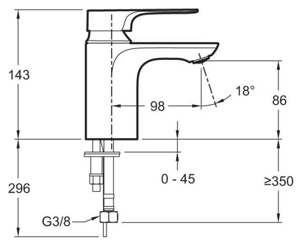 Смеситель для раковины Jacob Delafon Aleo E72277-4-CP