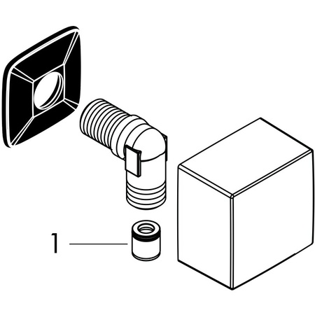 Подключение для душевого шланга Hansgrohe FixFit Square 26455670 черный матовый