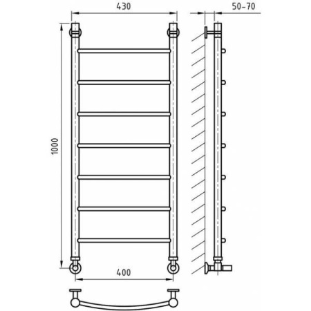 Полотенцесушитель ArtofSpace Corint WACT4001000RAL9016