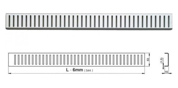 Решетка для водоотоводящего желоба AlcaPlast PURE-550L