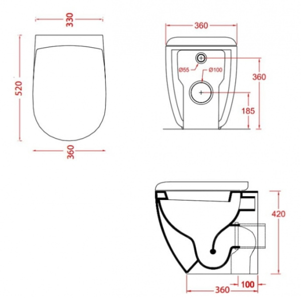 Унитаз приставной ArtCeram File FLV002 01;00 без сиденья