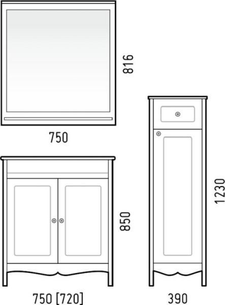 Тумба напольная Corozo Блюз 75 SD-00000022