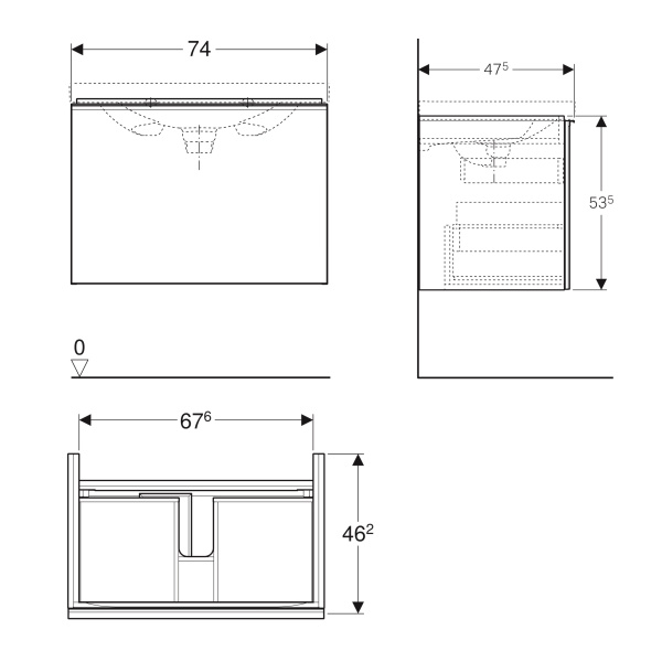 Тумба для раковины Geberit Acanto 500.611.01.2 (белый)