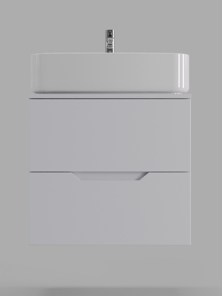 Тумба с раковиной подвесная 60 см Orange Line Li-60TuwMDF+B07-600W белый