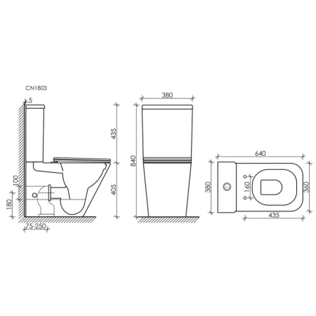 Бачок для унитаза Ceramica Nova Cubic CN1803-T